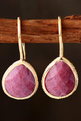 Handmade Natural Stone Teardrop Earrings - Flyclothing LLC