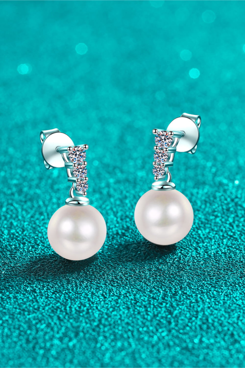 Moissanite Pearl Drop Earrings - Flyclothing LLC