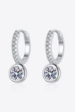 1 Carat Moissanite Rhodium-Plated Drop Earrings - Flyclothing LLC