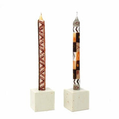 Tall Hand Painted Candles - Pair - Akono Design - Nobunto - Flyclothing LLC