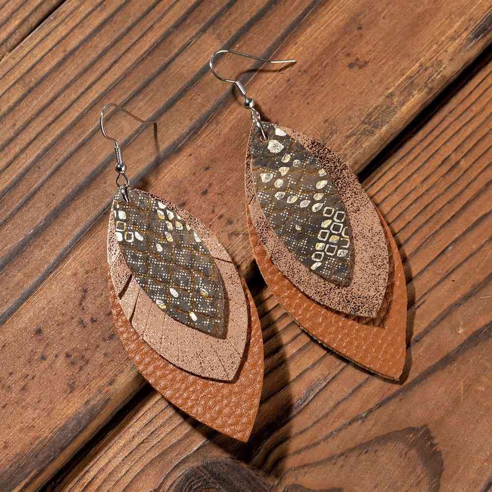 PU Leather Drop Earrings - Trendsi