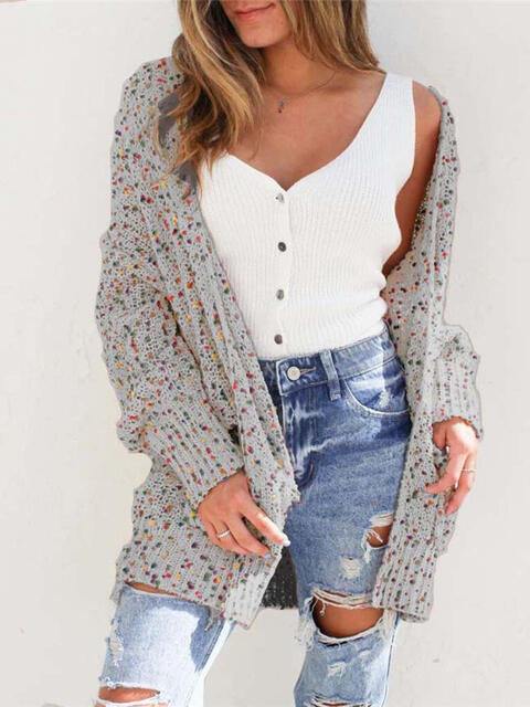 Multicolored Open Front Cardigan - Flyclothing LLC