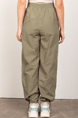 VERY J Drawstring Woven Parachute Joggers - Flyclothing LLC