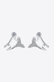 Moissanite Fishtail Rhodium-Plated Earrings - Flyclothing LLC