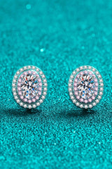 Platinum-Plated Moissanite Stud Earrings - Flyclothing LLC