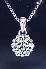 1 Carat Moissanite Pendant Platinum-Plated Necklace - Flyclothing LLC