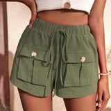 Tie Waist Cargo Shorts - Trendsi