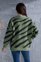 Animal Element Round Neck Dropped Shoulder Sweater - Flyclothing LLC