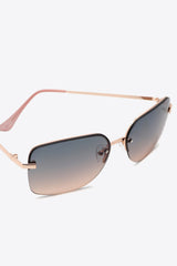 Rhinestone Heart Metal Frame Sunglasses - Flyclothing LLC