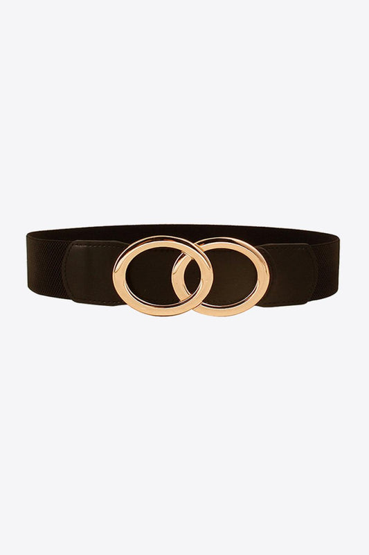 Zinc Alloy Buckle Elastic PU Belt - Flyclothing LLC