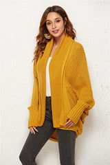 Open Front Batwing Sleeve Cardigan - Flyclothing LLC