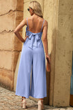 Spaghetti Strap Tied Seam Detail Jumpsuit - Flyclothing LLC