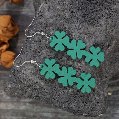 Lucky Clover Wooden Dangle Earrings - Flyclothing LLC