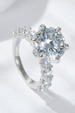 3-Carat Moissanite Platinum-Plated Side Stone Ring - Flyclothing LLC