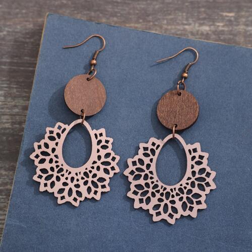 Geometric Cutout Dangle Earrings - Flyclothing LLC