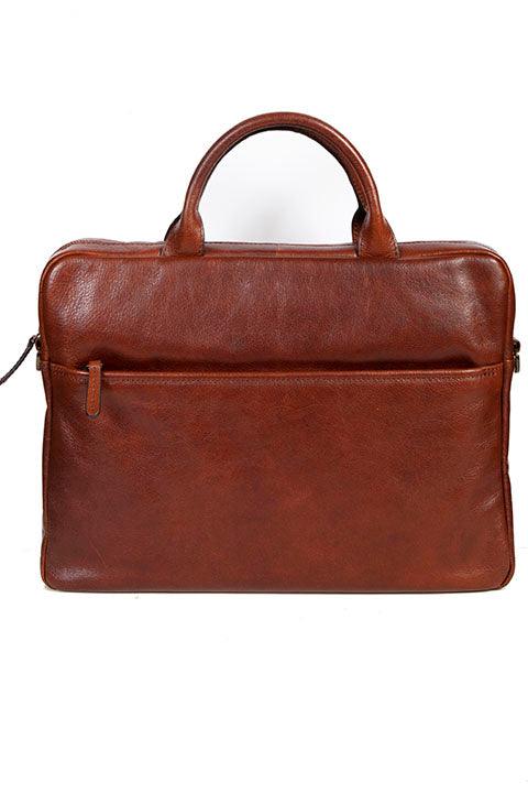 Scully Leather Brown Glz-Calf Hidesign Leather Briefcase - Flyclothing LLC