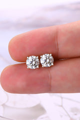 2 Carat Moissanite 925 Sterling Silver Stud Earrings - Flyclothing LLC