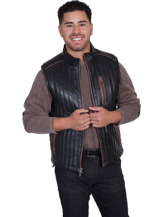 Scully BLACK ITALIAN LAMB MEN'S VEST - Flyclothing LLC