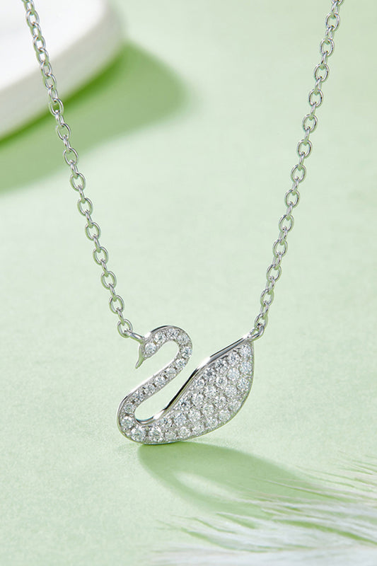 Moissanite Swan 925 Sterling Silver Necklace - Flyclothing LLC