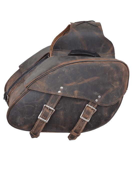 Unik International Hard Leather Saddle Bag