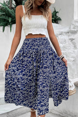 Ditsy Floral Slit High Waist Skirt - Flyclothing LLC