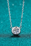 Moissanite Round Pendant Chain Necklace - Flyclothing LLC