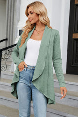 Open Front Long Sleeve Cardigan - Flyclothing LLC