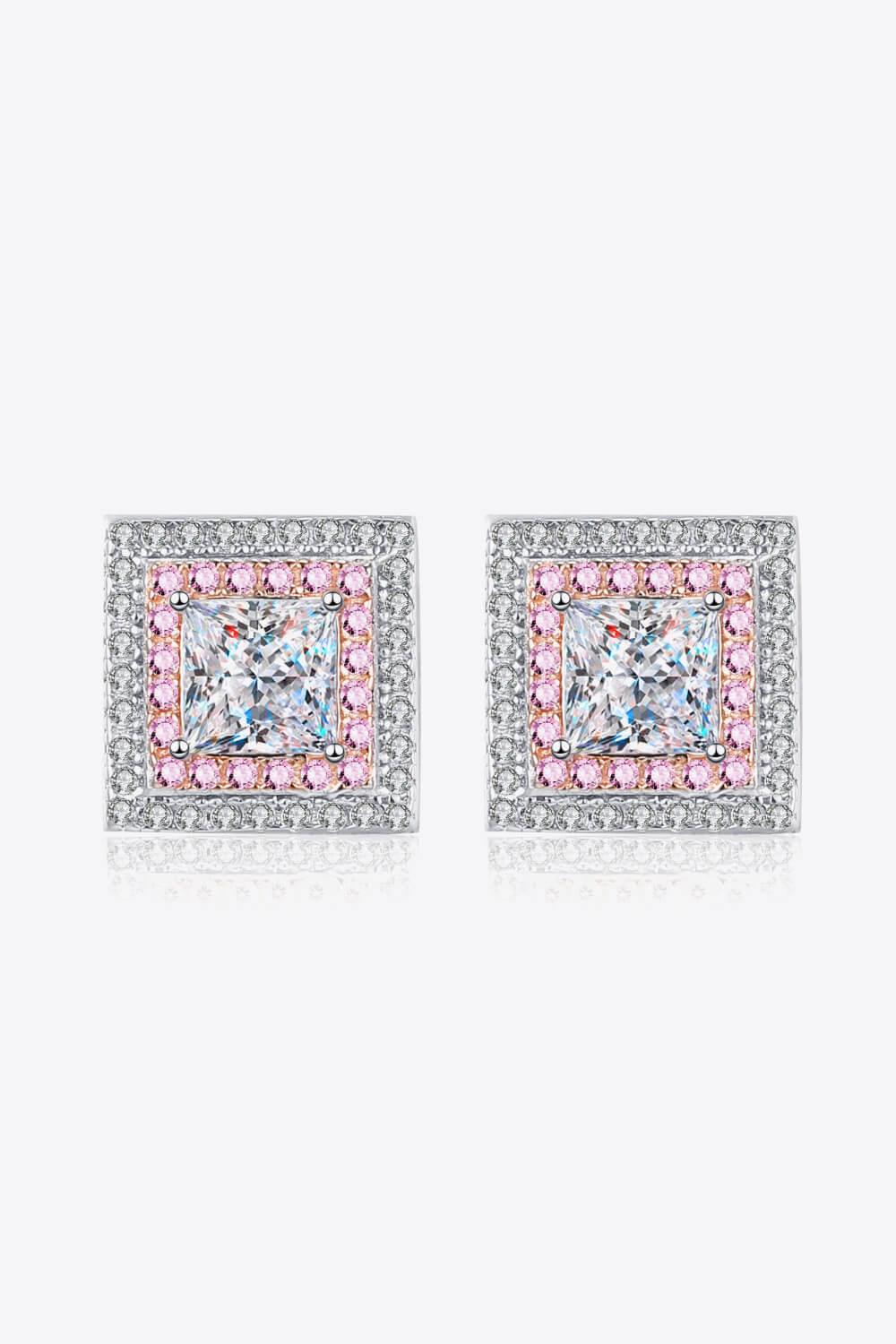 Moissanite Square Stud Earrings - Flyclothing LLC