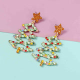 Christmas Tree Rhinestone Alloy Earrings