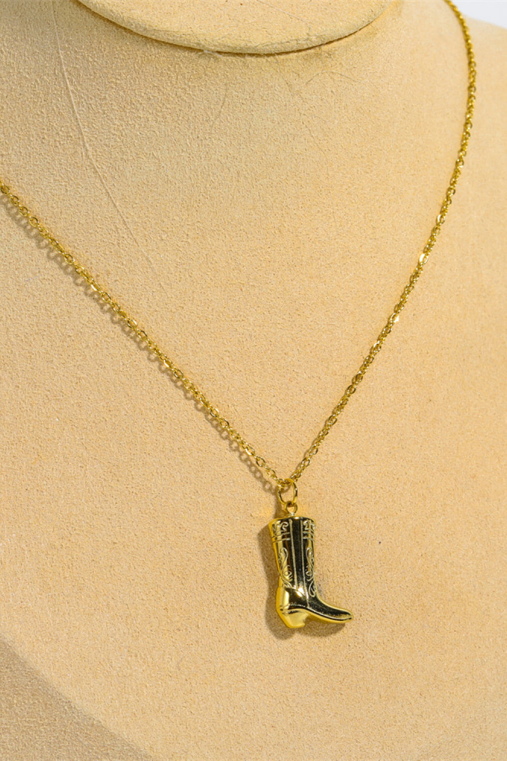 Cowboy Boot Pendant Stainless Steel Necklace - Flyclothing LLC