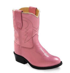 Old West Pink Toddler Round Toe Boots - Old West