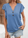 Notched Cap Sleeve T-Shirt - Flyclothing LLC