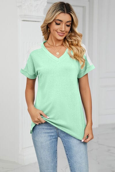 V-Neck Short Sleeve T-Shirt - Flyclothing LLC