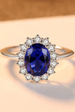 Synthetic Sapphire 925 Sterling Silver Ring - Flyclothing LLC