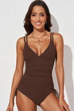 Tied Cutout Plunge One-Piece Swimsuit - Flyclothing LLC