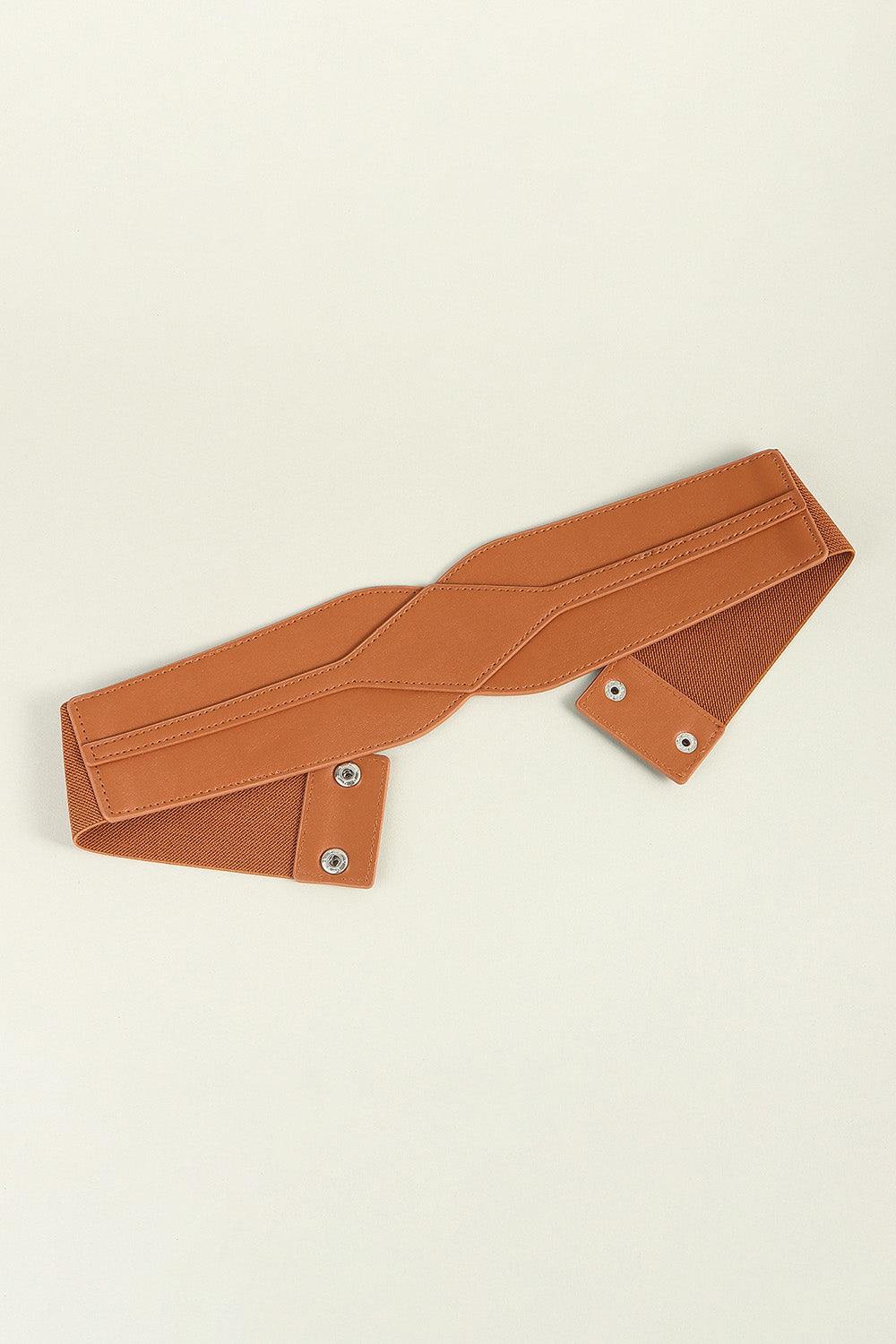 Elastic Wide PU Belt - Flyclothing LLC