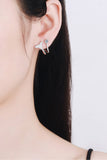 Moissanite Fishtail Rhodium-Plated Earrings - Flyclothing LLC