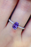 1 Carat Purple Moissanite 4-Prong Ring - Flyclothing LLC