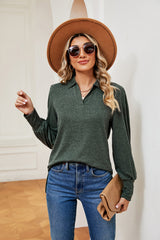 Johnny Collar Long Sleeve Top