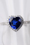 2 Carat Moissanite Heart-Shaped Side Stone Ring - Flyclothing LLC