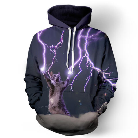 Full Size Printed Drawstring Hoodie with Pockets - Flyclothing LLC