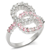 Alamode High-Polished 925 Sterling Silver Ring with AAA Grade CZ in Rose - Alamode