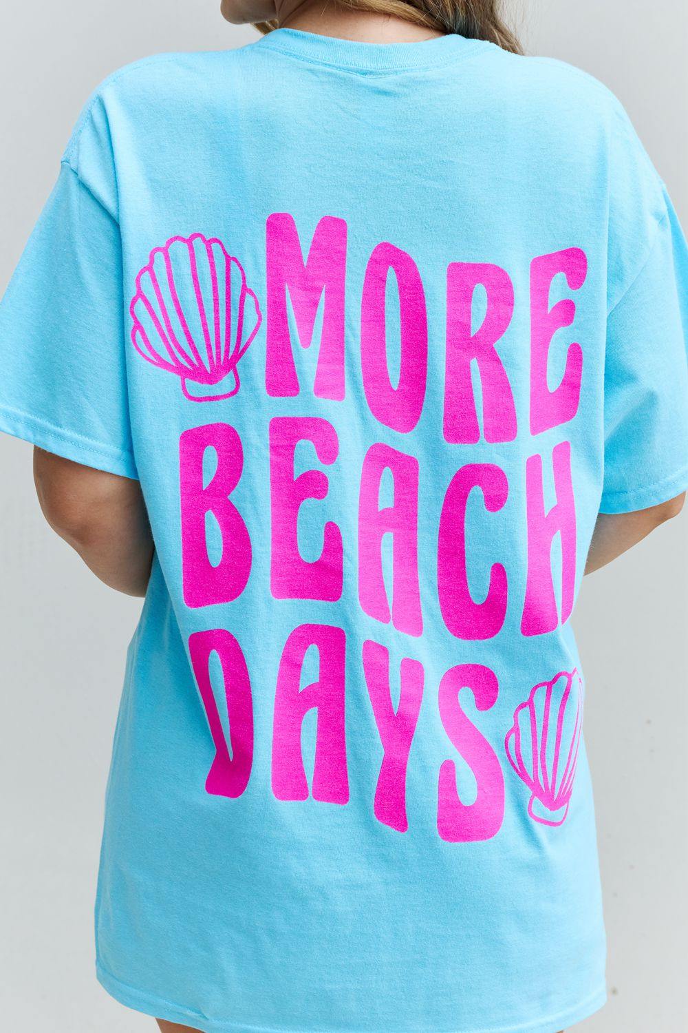 Sweet Claire "More Beach Days" Oversized Graphic T-Shirt - Flyclothing LLC