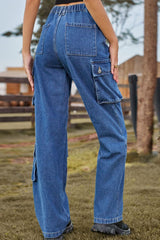 Loose Fit Long Jeans with Pockets - Flyclothing LLC