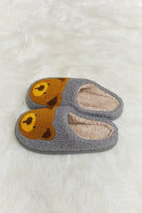 Melody Teddy Bear Print Plush Slide Slippers - Flyclothing LLC