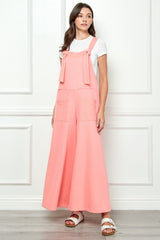 Veveret Wide Strap French Terry Overalls - Flyclothing LLC