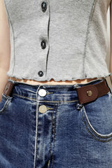 PU Elastic Snap Closure Belt - Flyclothing LLC