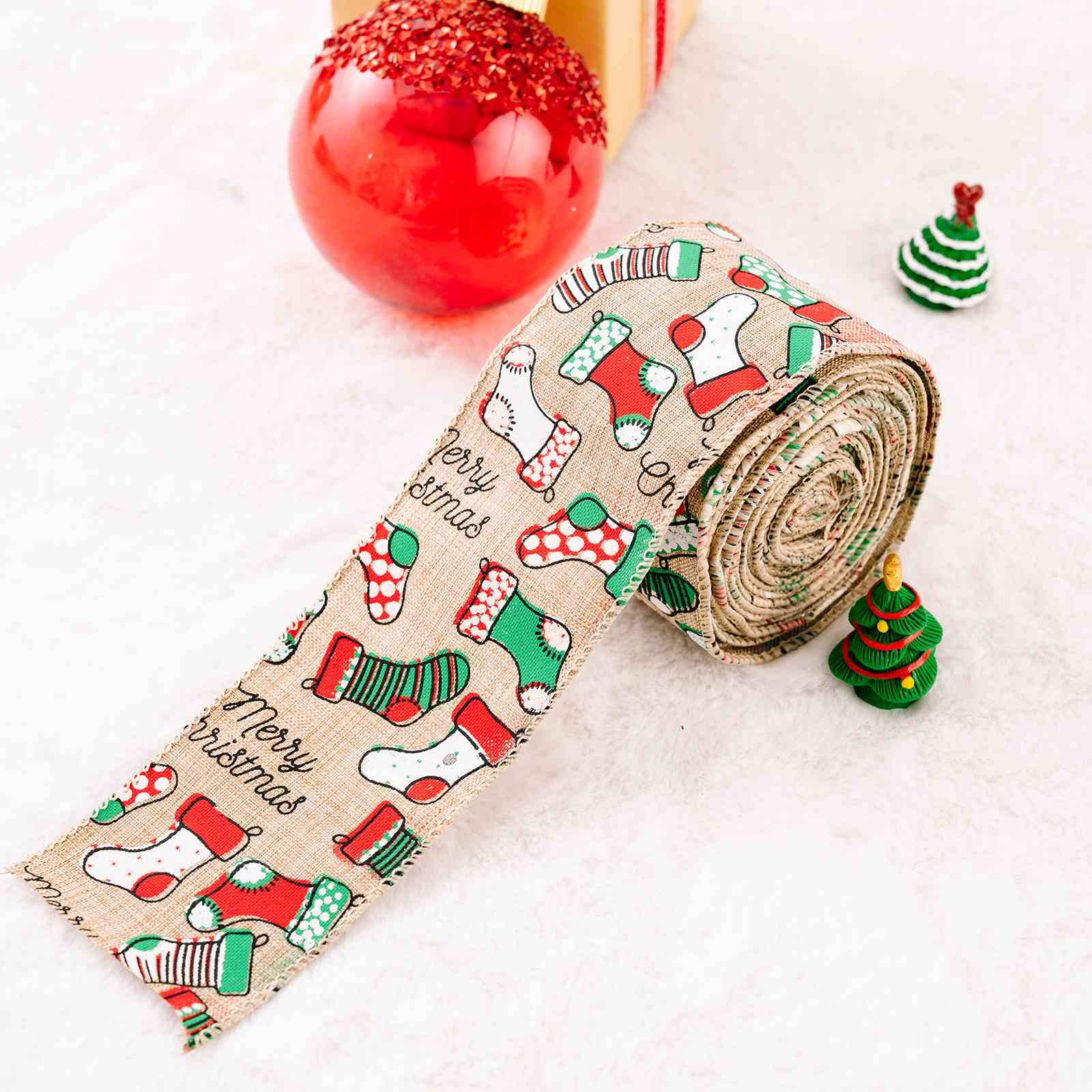 Christmas Polyester Ribbon - Trendsi