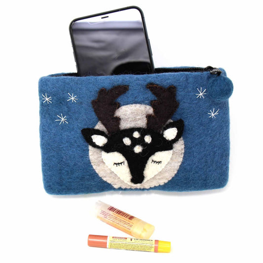 Hand Crafted Felt: Stag Pouch - Flyclothing LLC