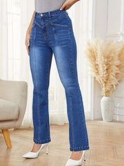 High Waist Bootcut Jeans with Pockets - Flyclothing LLC